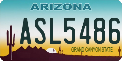 AZ license plate ASL5486