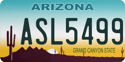 AZ license plate ASL5499
