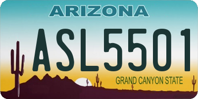 AZ license plate ASL5501