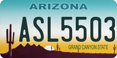 AZ license plate ASL5503