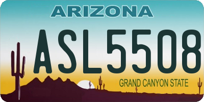 AZ license plate ASL5508