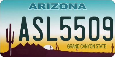 AZ license plate ASL5509