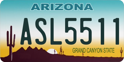 AZ license plate ASL5511