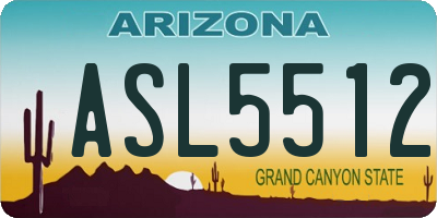 AZ license plate ASL5512