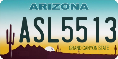 AZ license plate ASL5513