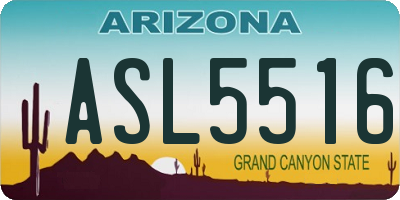 AZ license plate ASL5516
