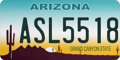 AZ license plate ASL5518