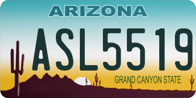 AZ license plate ASL5519