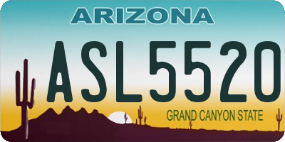 AZ license plate ASL5520