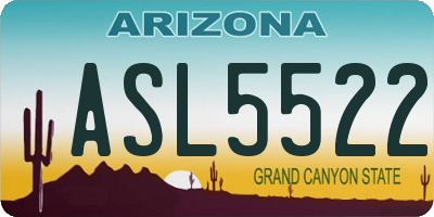 AZ license plate ASL5522