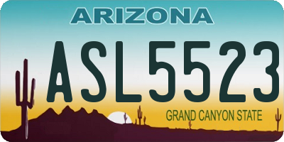 AZ license plate ASL5523