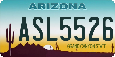 AZ license plate ASL5526