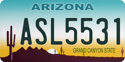 AZ license plate ASL5531