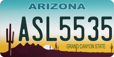 AZ license plate ASL5535