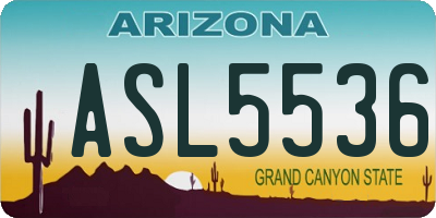 AZ license plate ASL5536