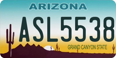 AZ license plate ASL5538