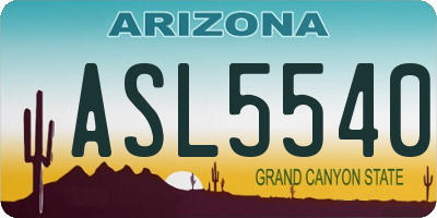 AZ license plate ASL5540