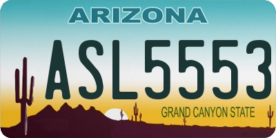 AZ license plate ASL5553