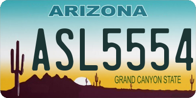 AZ license plate ASL5554