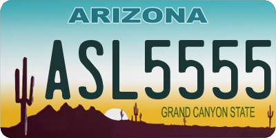 AZ license plate ASL5555
