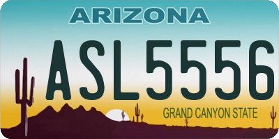 AZ license plate ASL5556