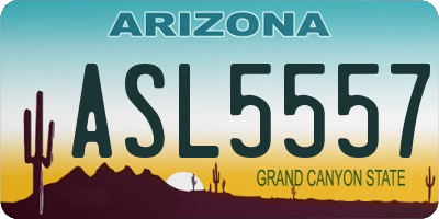 AZ license plate ASL5557