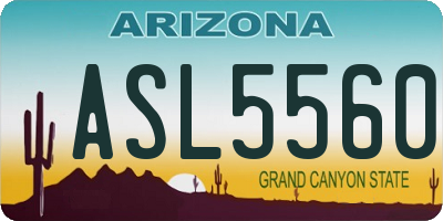AZ license plate ASL5560