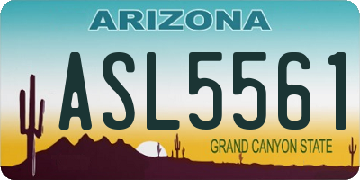 AZ license plate ASL5561