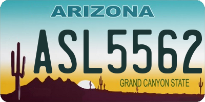 AZ license plate ASL5562