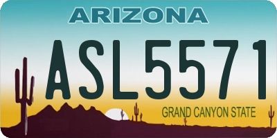 AZ license plate ASL5571