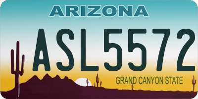 AZ license plate ASL5572