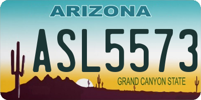 AZ license plate ASL5573