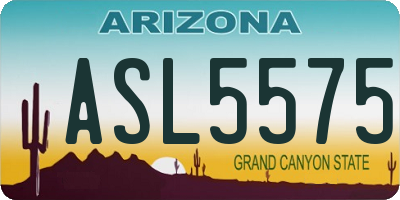 AZ license plate ASL5575