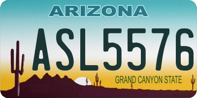AZ license plate ASL5576