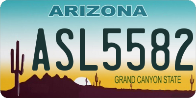 AZ license plate ASL5582