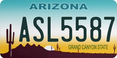 AZ license plate ASL5587