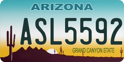 AZ license plate ASL5592