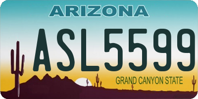 AZ license plate ASL5599