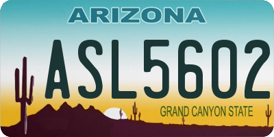 AZ license plate ASL5602