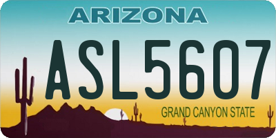 AZ license plate ASL5607