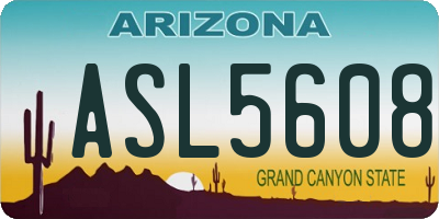 AZ license plate ASL5608