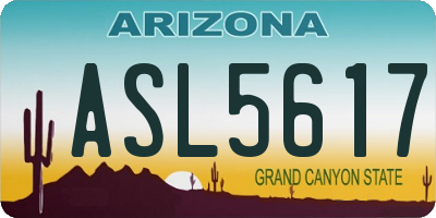 AZ license plate ASL5617