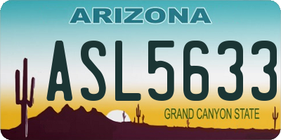 AZ license plate ASL5633
