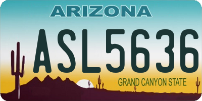 AZ license plate ASL5636