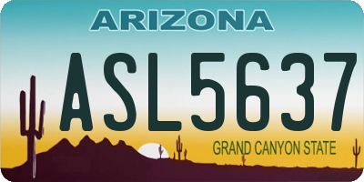 AZ license plate ASL5637