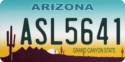 AZ license plate ASL5641