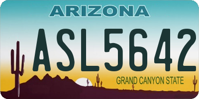 AZ license plate ASL5642