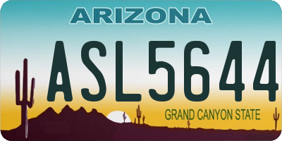 AZ license plate ASL5644