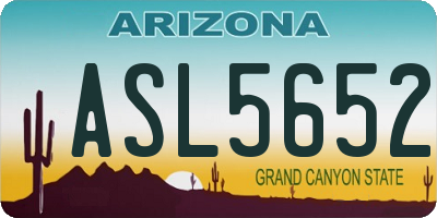 AZ license plate ASL5652