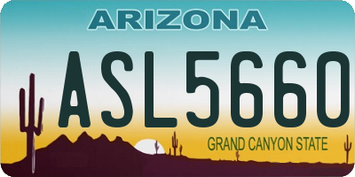 AZ license plate ASL5660